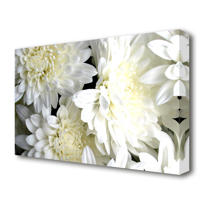 East Urban Home White Flowers Flowers Canvas Print Wall Art Wayfair.co.uk